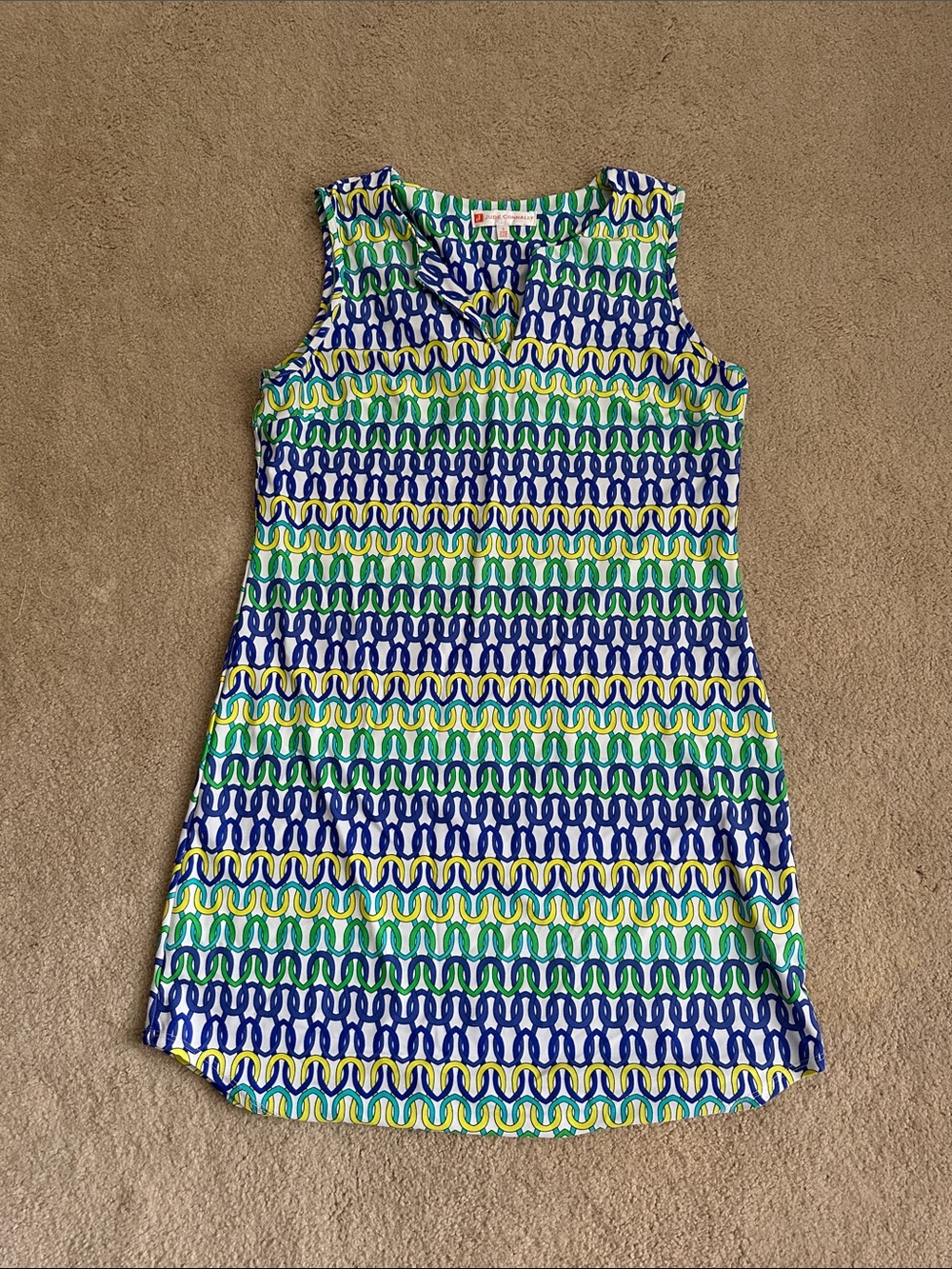 Jude Connally Sleeveless Mini Dress - Blue, Green & Yellow